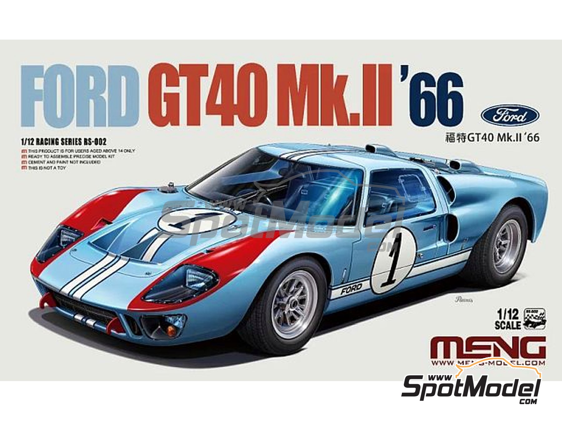 Meng Model RS-002: Car scale model kit 1/12 scale - Ford